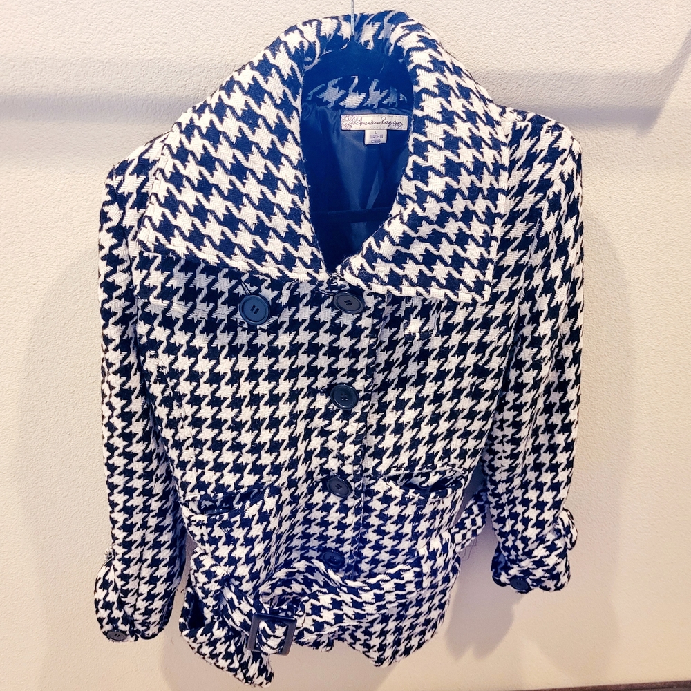 American Rag Stylish Houndstooth Pattern Peacoat … - image 3